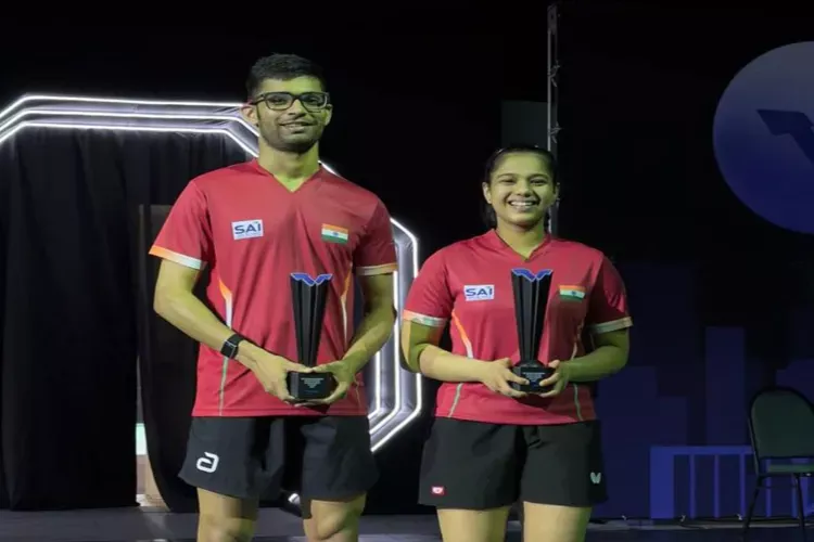 India's mixed doubles table tennis pair of Manush Shah and Diya Chitale.