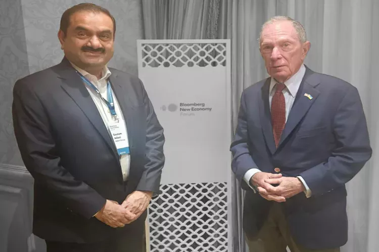 Michael Bloomberg meets Gautam Adani in Delhi