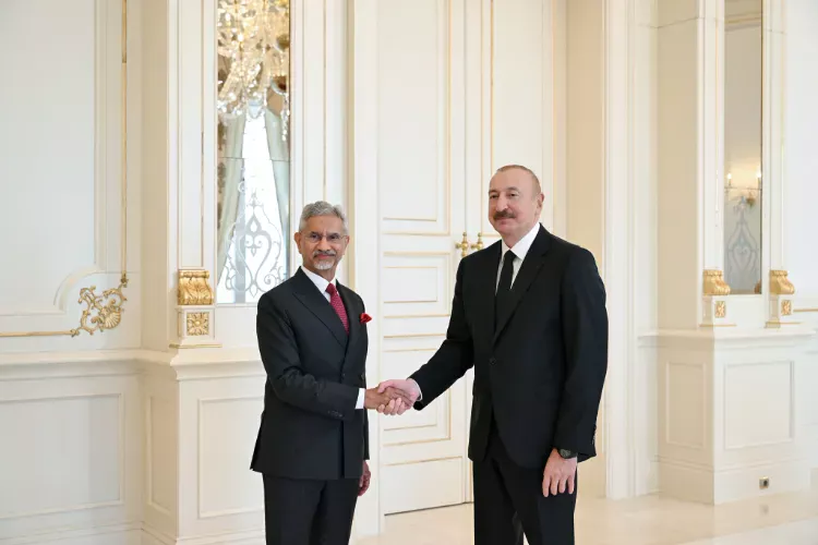 EAM S jaishankar meets Azerbaijan President Ilham Aliyev in Baku